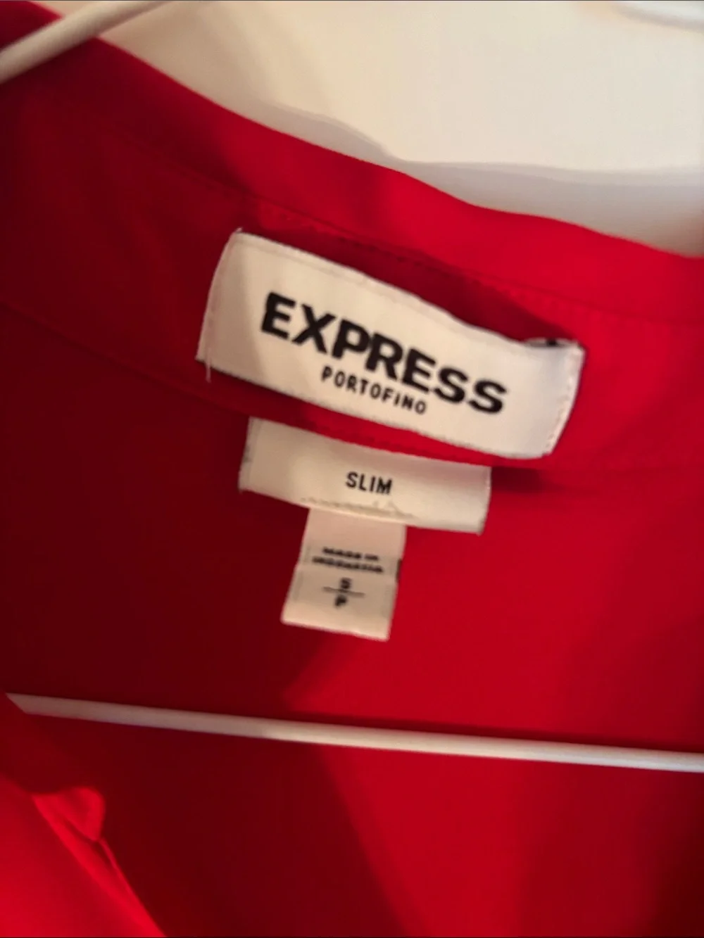 Express Portofino Sleeveless Red Button-Front Blouse